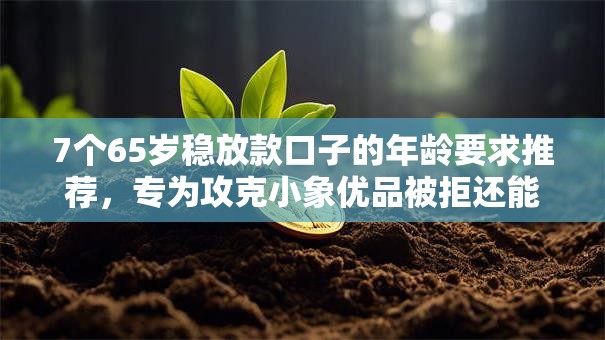 7个65岁稳放款口子的年龄要求推荐,专为攻克小象优品被拒还能借钱吗难题 7个65岁稳放款口子的年龄要求推荐,专为攻克小象优品被拒还能借钱吗难题