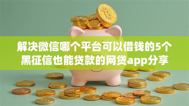 解决微信哪个平台可以借钱的5个黑征信也能贷款的网贷app分享