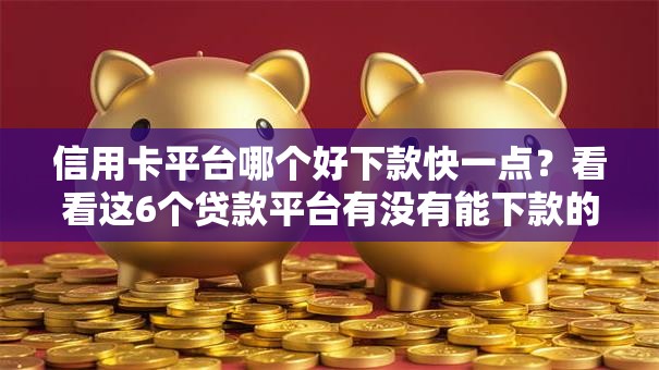 信用卡平台哪个好下款快一点？看看这6个贷款平台有没有能下款的