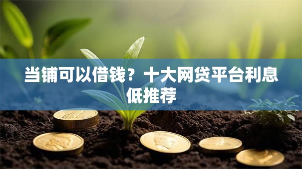 当铺可以借钱？十大网贷平台利息低推荐