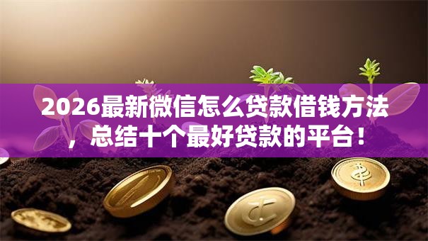 2026最新微信怎么贷款借钱方法，总结十个最好贷款的平台！