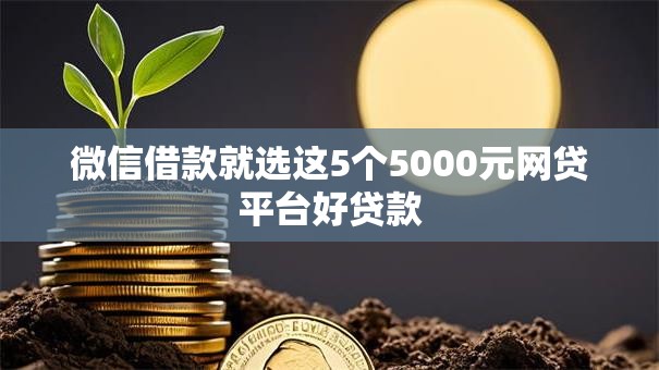 微信借款就选这5个5000元网贷平台好贷款