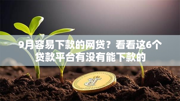 9月容易下款的网贷?看看这6个贷款平台有没有能下款的 9月容易下款的网贷?看看这6个贷款平台有没有能下款的