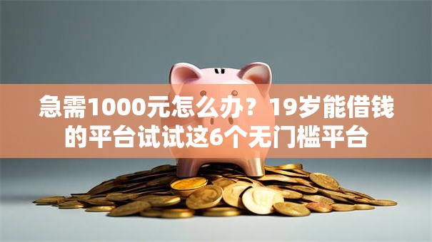 急需1000元怎么办？19岁能借钱的平台试试这6个无门槛平台