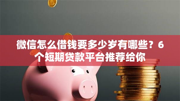微信怎么借钱要多少岁有哪些？6个短期贷款平台推荐给你