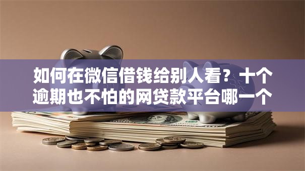 如何在微信借钱给别人看？十个逾期也不怕的网贷款平台哪一个好借钱