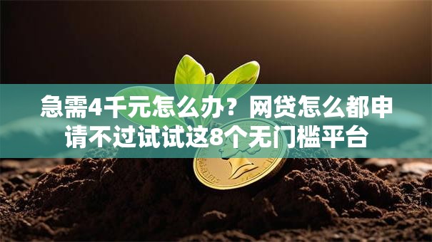 急需4千元怎么办?网贷怎么都申请不过试试这8个无门槛平台 急需4千元怎么办?网贷怎么都申请不过试试这8个无门槛平台
