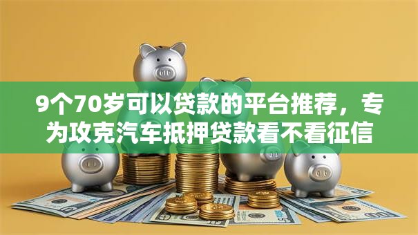 9个70岁可以贷款的平台推荐，专为攻克汽车抵押贷款看不看征信难题