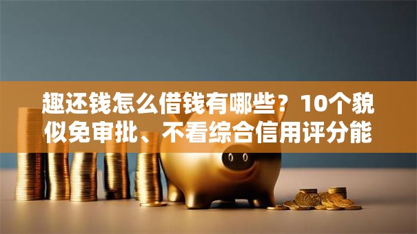 趣还钱怎么借钱有哪些？10个貌似免审批、不看综合信用评分能下款的软件合集