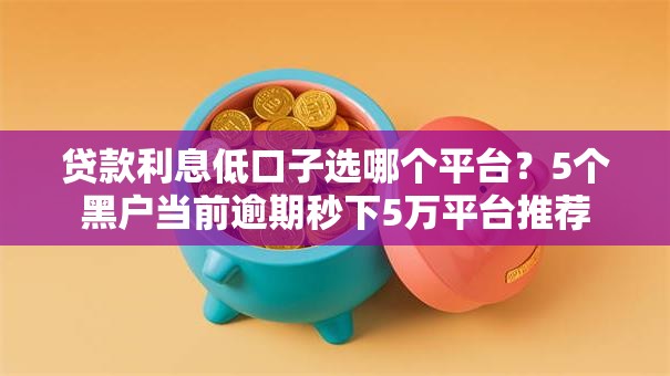 贷款利息低口子选哪个平台？5个黑户当前逾期秒下5万平台推荐