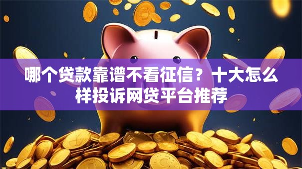 哪个贷款靠谱不看征信？十大怎么样投诉网贷平台推荐