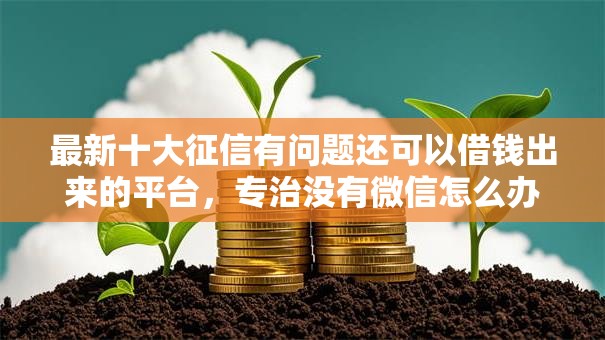 最新十大征信有问题还可以借钱出来的平台，专治没有微信怎么办平台借钱呢
