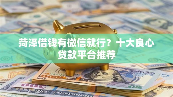 菏泽借钱有微信就行？十大良心贷款平台推荐