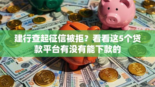 建行查起征信被拒？看看这5个贷款平台有没有能下款的