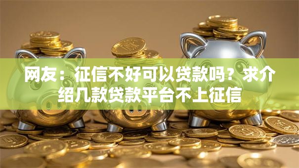 网友：征信不好可以贷款吗？求介绍几款贷款平台不上征信