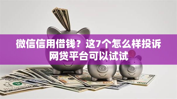 微信信用借钱？这7个怎么样投诉网贷平台可以试试