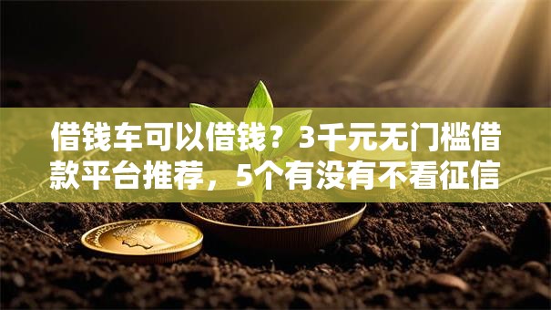 借钱车可以借钱？3千元无门槛借款平台推荐，5个有没有不看征信的贷款平台盘点