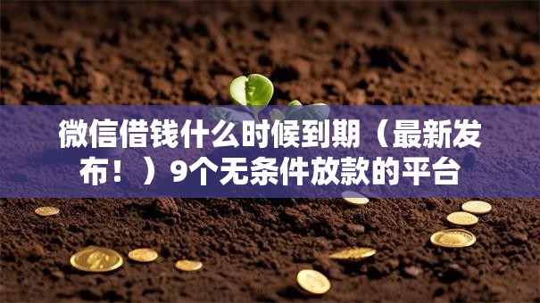 微信借钱什么时候到期(最新发布!)9个无条件放款的平台 微信借钱什么时候到期(最新发布!)9个无条件放款的平台