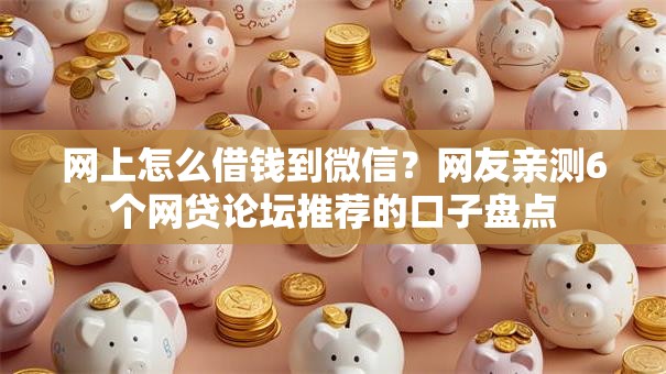 网上怎么借钱到微信？网友亲测6个网贷论坛推荐的口子盘点