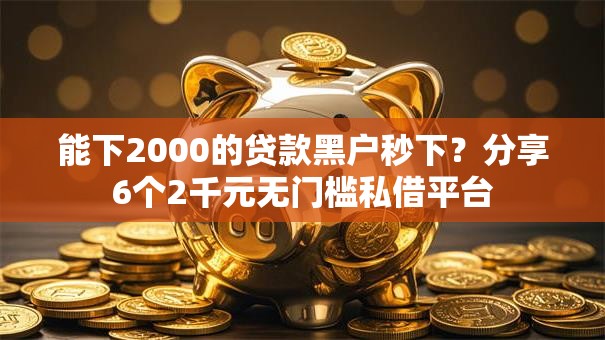能下2000的贷款黑户秒下？分享6个2千元无门槛私借平台