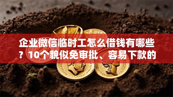 企业微信临时工怎么借钱有哪些？10个貌似免审批、容易下款的正规贷款平台合集