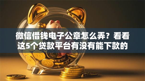 微信借钱电子公章怎么弄？看看这5个贷款平台有没有能下款的