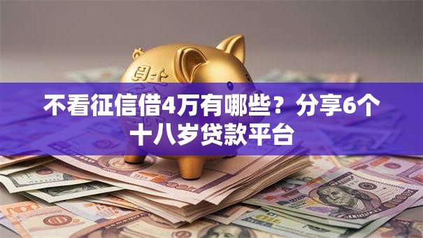 不看征信借4万有哪些？分享6个十八岁贷款平台