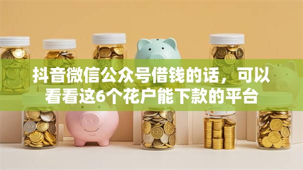 抖音微信公众号借钱的话，可以看看这6个花户能下款的平台