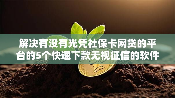 解决有没有光凭社保卡网贷的平台的5个快速下款无视征信的软件分享