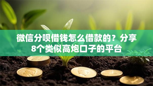 微信分呗借钱怎么借款的？分享8个类似高炮口子的平台