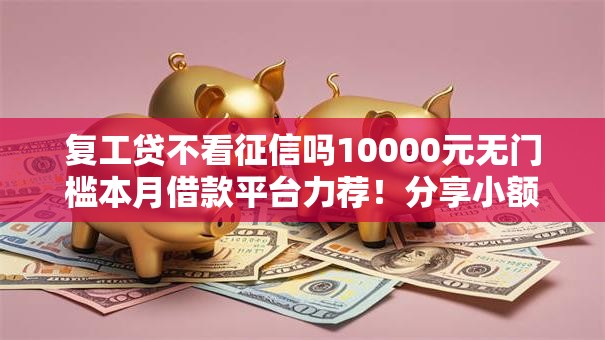 复工贷不看征信吗10000元无门槛本月借款平台力荐！分享小额网贷口子10000元无门槛借款