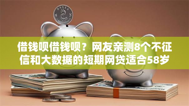 借钱呗借钱呗？网友亲测8个不征信和大数据的短期网贷适合58岁的平台盘点
