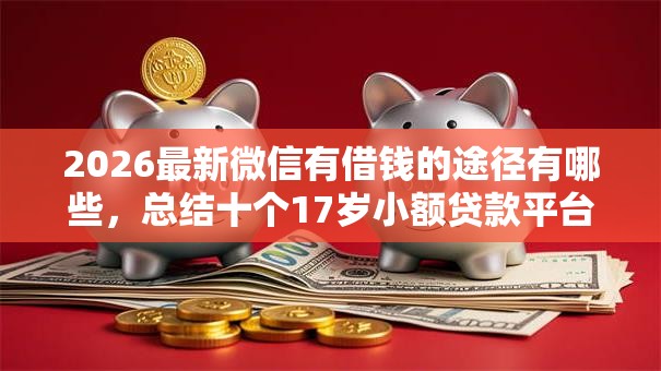 2026最新微信有借钱的途径有哪些，总结十个17岁小额贷款平台！