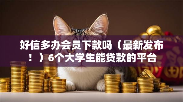 好信多办会员下款吗（最新发布！）6个大学生能贷款的平台