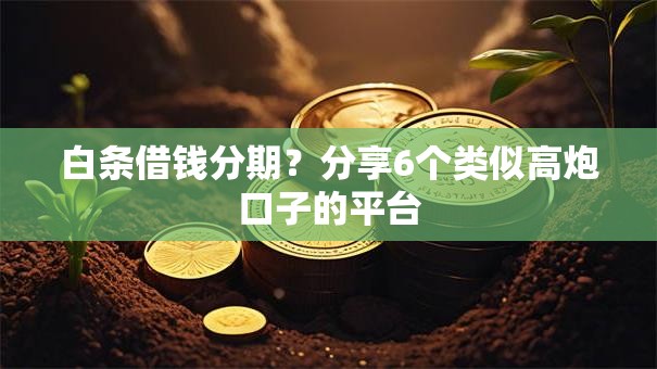 白条借钱分期？分享6个类似高炮口子的平台