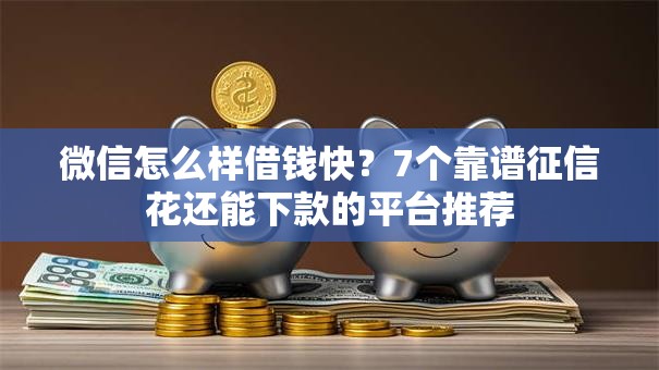 微信怎么样借钱快？7个靠谱征信花还能下款的平台推荐