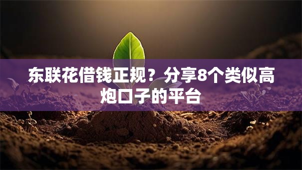 东联花借钱正规？分享8个类似高炮口子的平台
