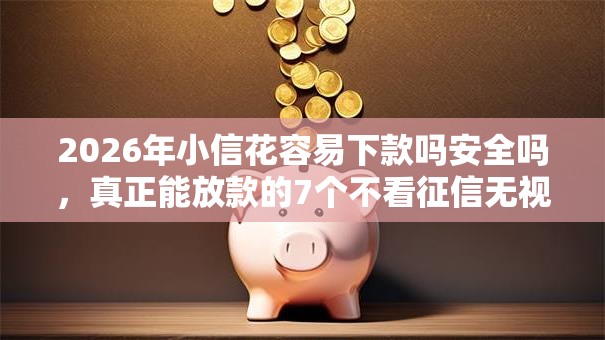 2026年小信花容易下款吗安全吗，真正能放款的7个不看征信无视黑白百分百下款推荐