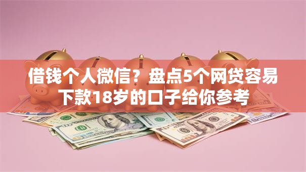 借钱个人微信？盘点5个网贷容易下款18岁的口子给你参考