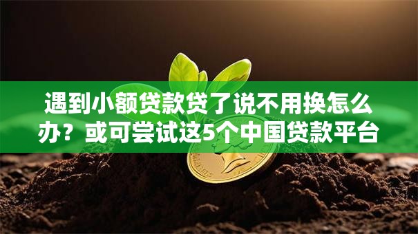 遇到小额贷款贷了说不用换怎么办？或可尝试这5个中国贷款平台