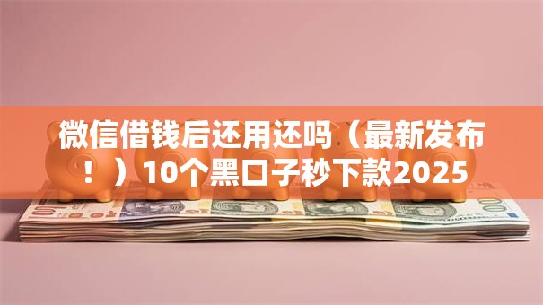 微信借钱后还用还吗（最新发布！）10个黑口子秒下款2025