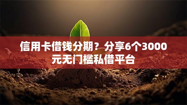 信用卡借钱分期？分享6个3000元无门槛私借平台