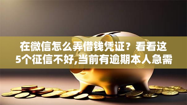 在微信怎么弄借钱凭证？看看这5个征信不好,当前有逾期本人急需能借钱的平台怎么样