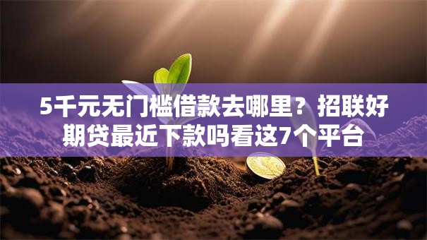 5千元无门槛借款去哪里？招联好期贷最近下款吗看这7个平台