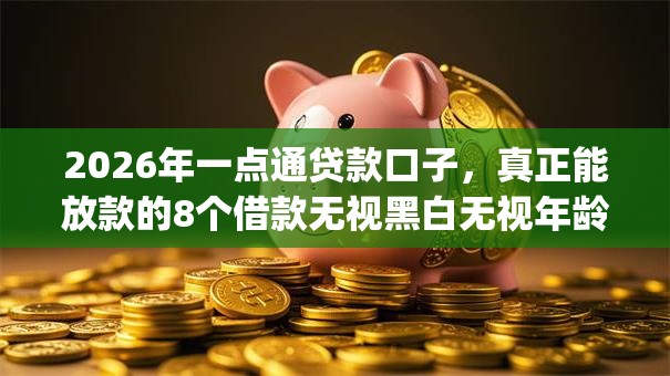 2026年一点通贷款口子，真正能放款的8个借款无视黑白无视年龄100%秒过app推荐
