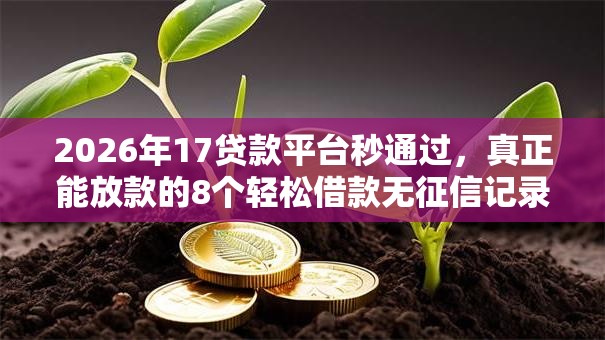 2026年17贷款平台秒通过，真正能放款的8个轻松借款无征信记录的口子推荐