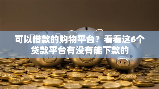 可以借款的购物平台?看看这6个贷款平台有没有能下款的 可以借款的购物平台?看看这6个贷款平台有没有能下款的