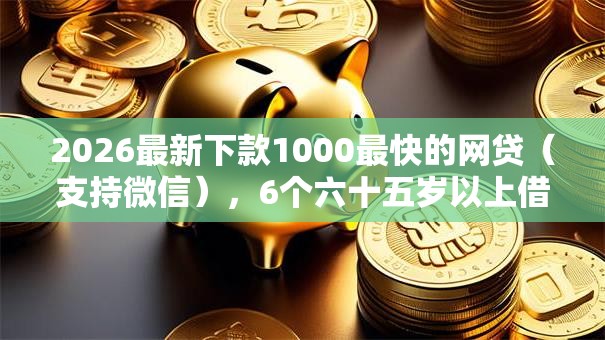 2026最新下款1000最快的网贷(支持微信),6个六十五岁以上借款平台无私分享 2026最新下款1000最快的网贷(支持微信),6个六十五岁以上借款平台无私分享