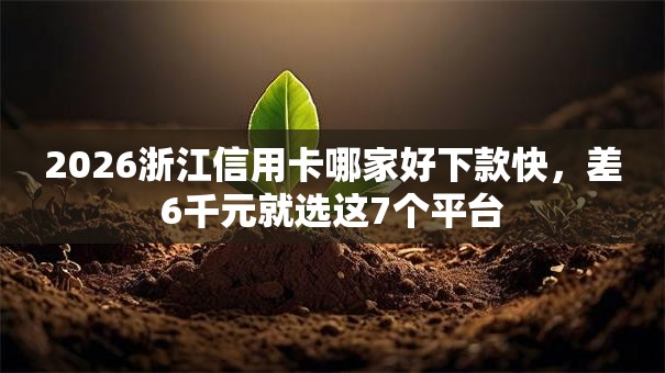 2026浙江信用卡哪家好下款快,差6千元就选这7个平台 2026浙江信用卡哪家好下款快,差6千元就选这7个平台