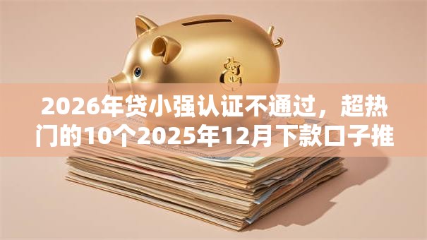 2026年贷小强认证不通过，超热门的10个2025年12月下款口子推荐